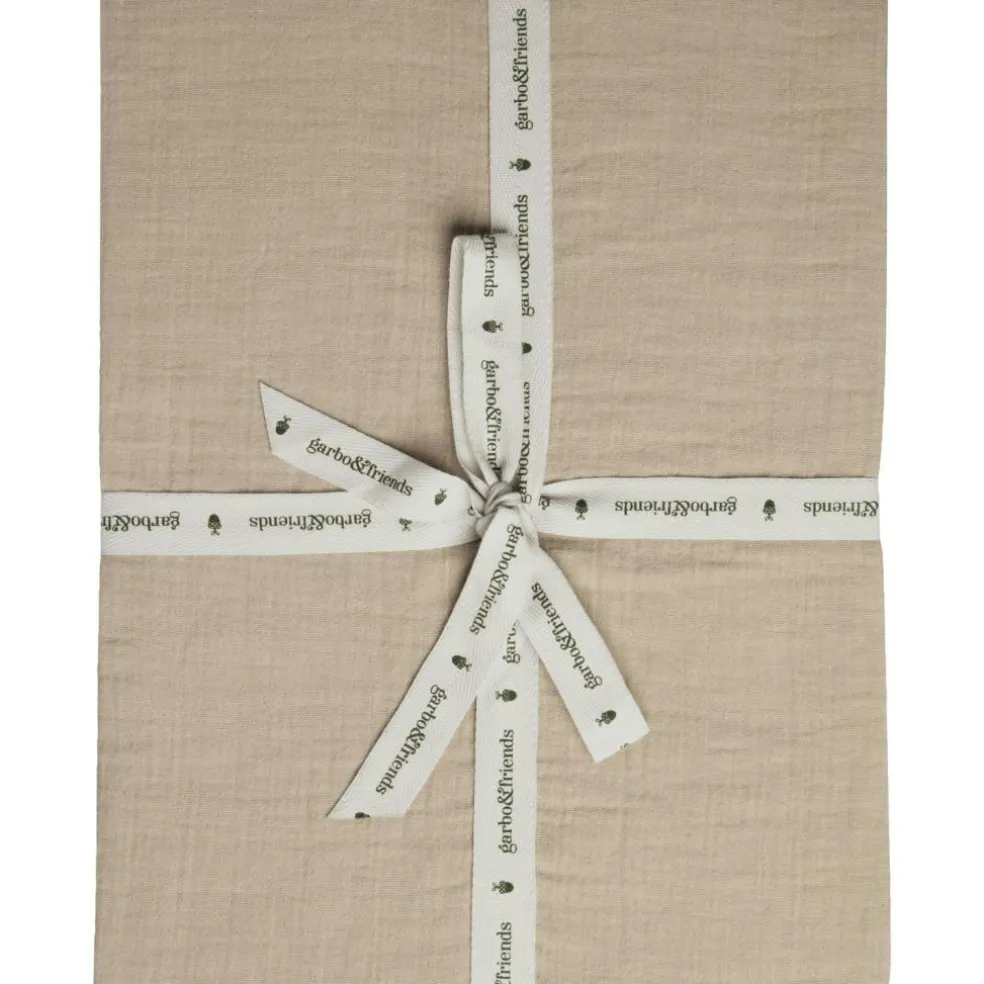 Olive Muslin Fitted Sheet, 140x200 cm