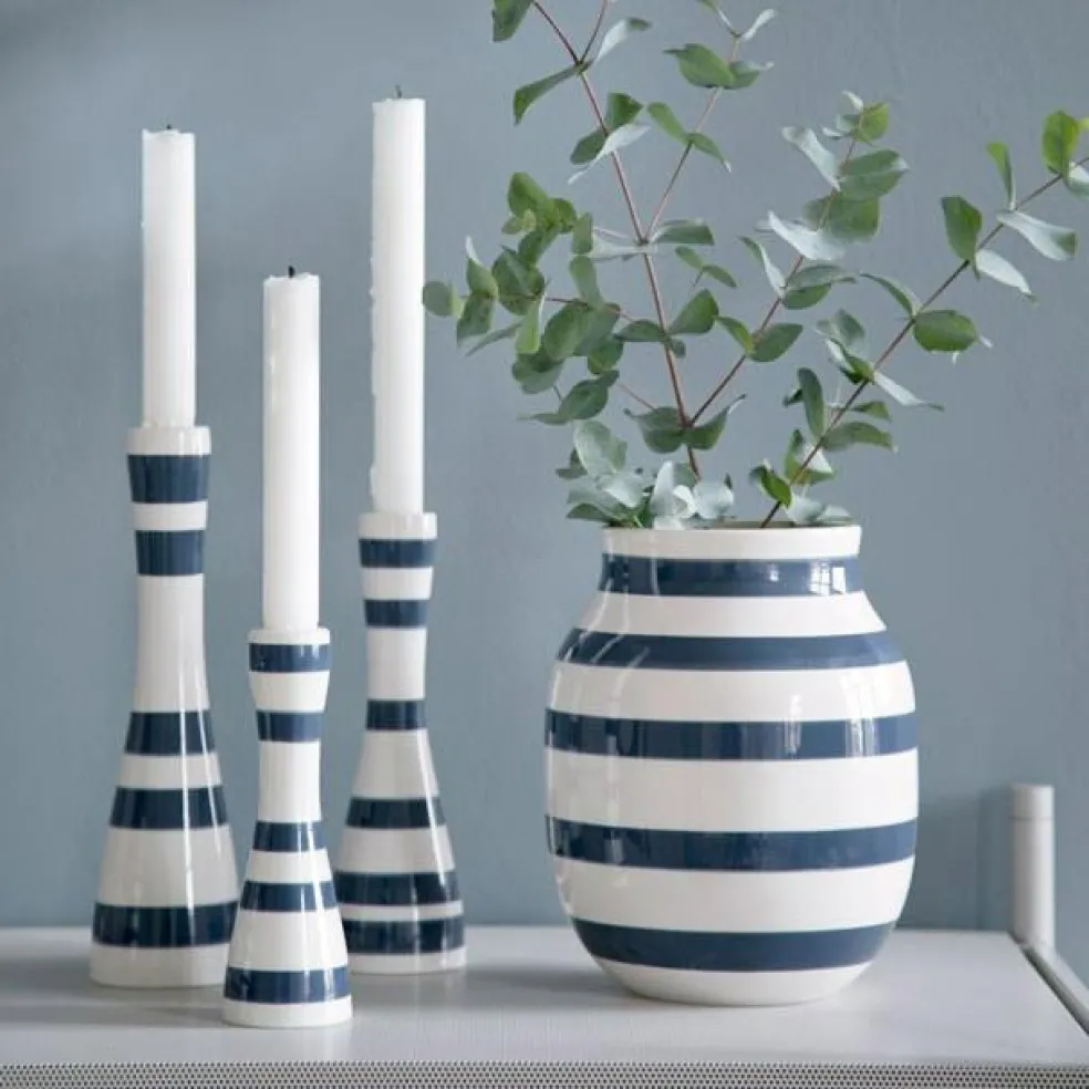 Omaggio Candlestick Large, Steelblue