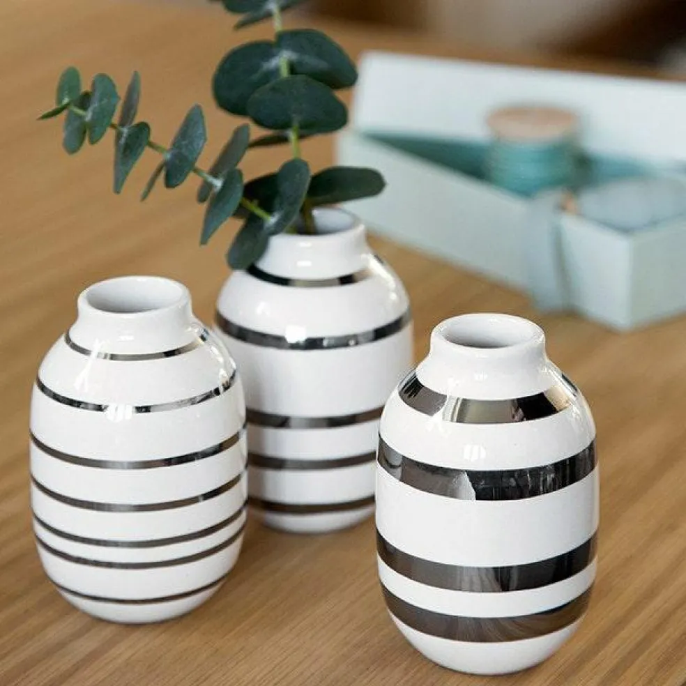 Omaggio Vase Miniature 3-pack, Silver