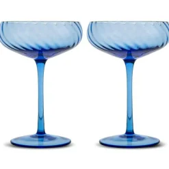 Opacity Champagne Coupes 2-pack, Blue
