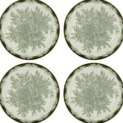 Ostindia Floris Plate 27 cm 4-pack, Green