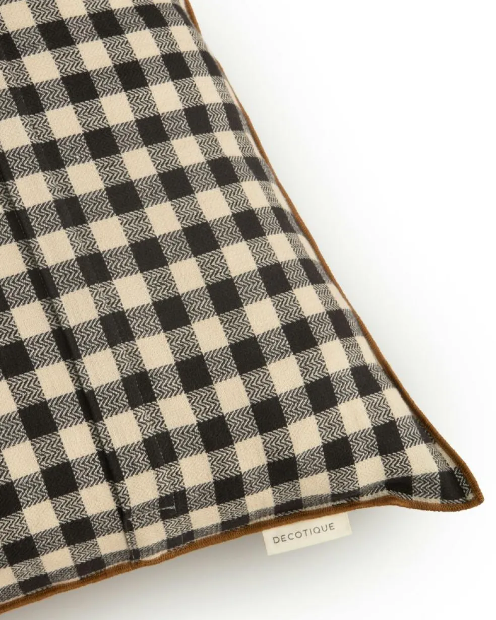 Outline Check Cushion 50x50 cm, Black