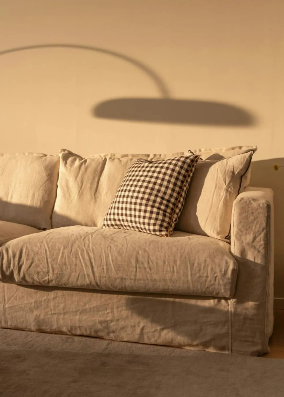 Outline Check Cushion 50x50 cm, Black