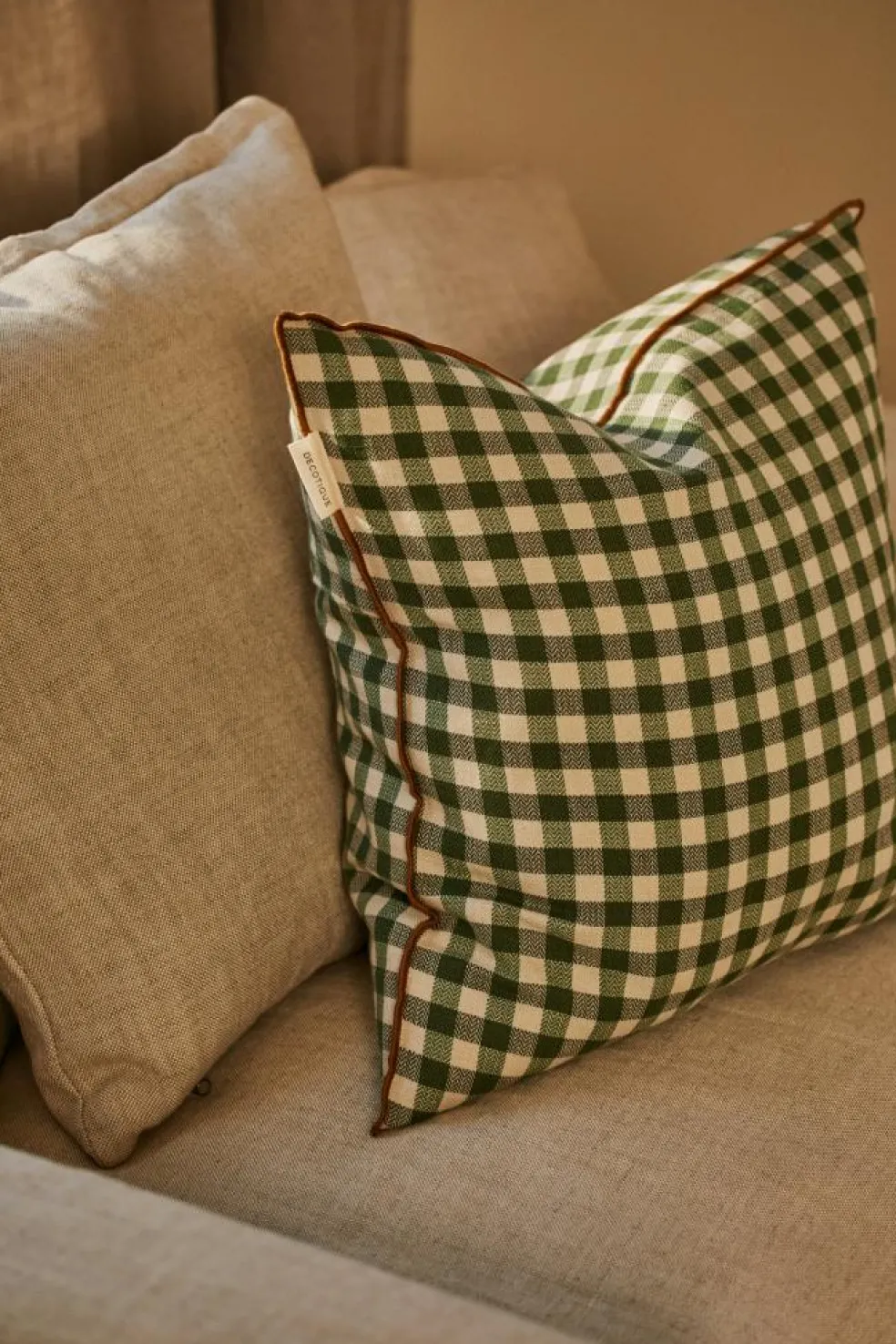 Outline Check Cushion 50x50 cm, Black