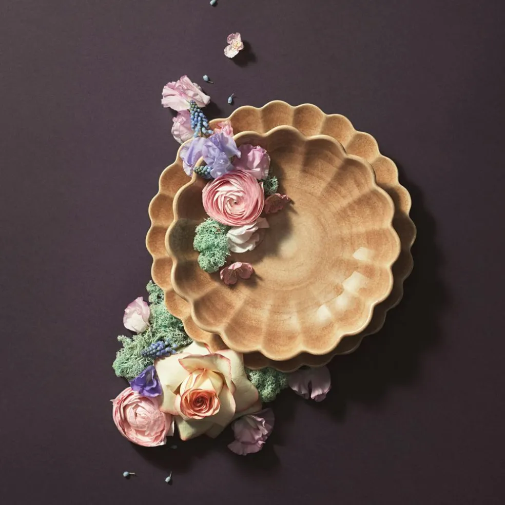 Oyster Plate, Yellow, 28 cm