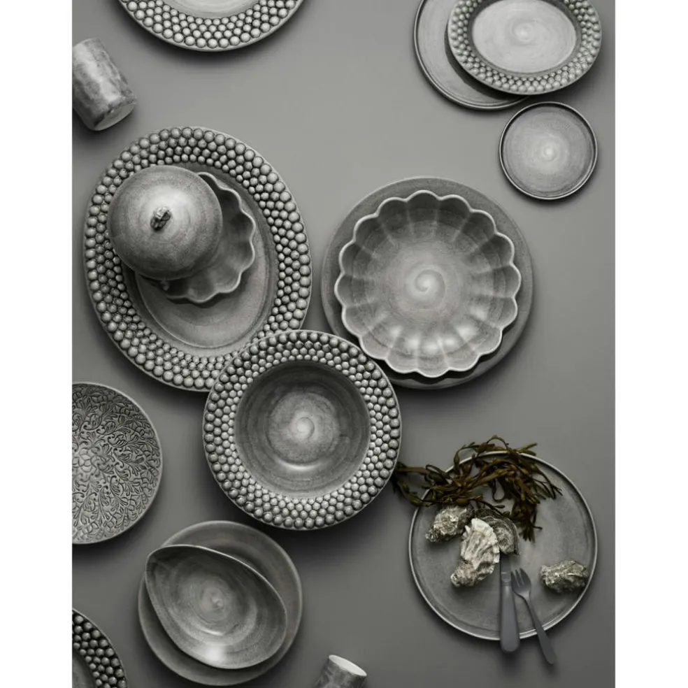 Oyster Plate, Yellow, 28 cm