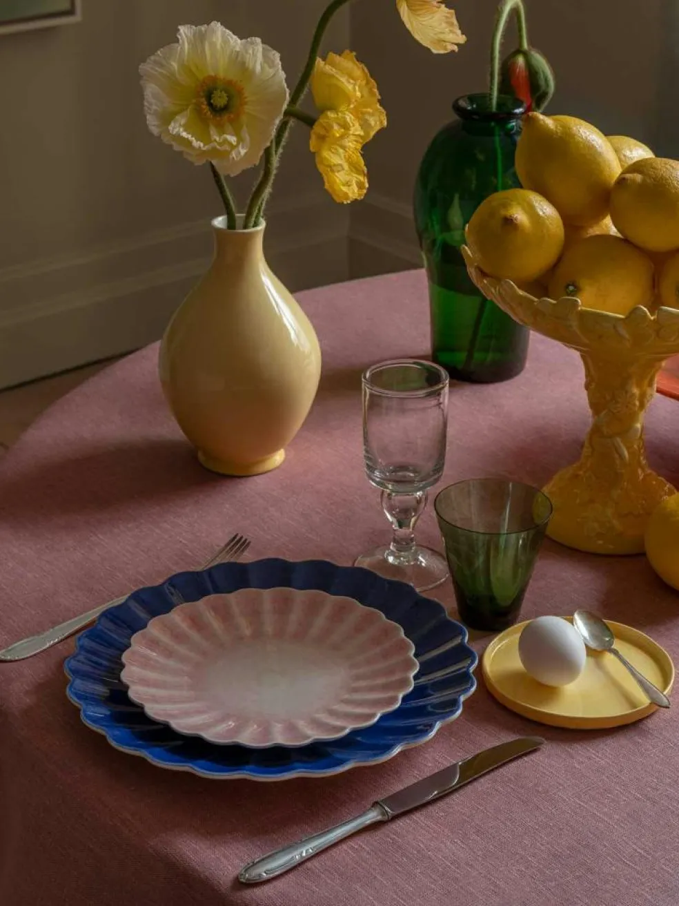 Oyster Plate, Yellow, 28 cm