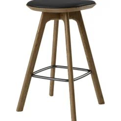 Pauline Bar Stool 75 cm, Oiled Oak / Leather Almond