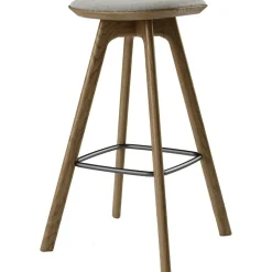 Pauline Bar Stool 75 cm, Oiled Oak / Leather Almond