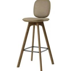 Pauline Comfort Bar Chair 75 cm, Fumed Oak / Leather Almond