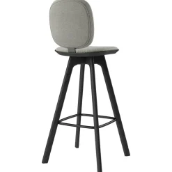 Pauline Comfort Bar Chair 75 cm, Black Lacquered Oak / Leather Cinnamon