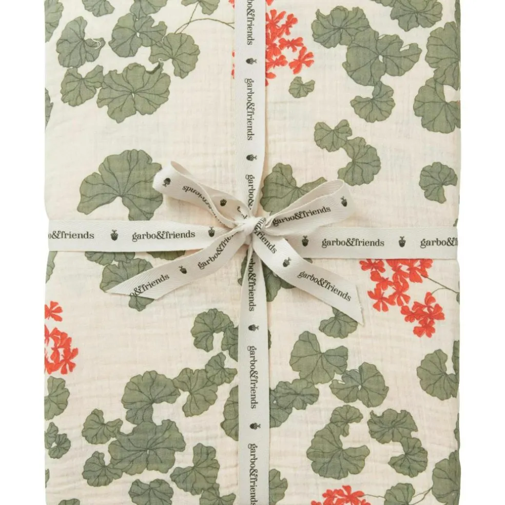 Pelargonium Muslin Fitted Sheet Double, 140x200 cm