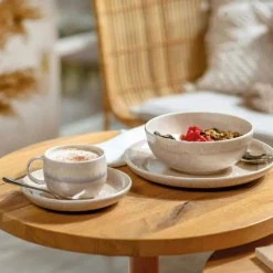 Perlemor Coffee Saucer, Sand