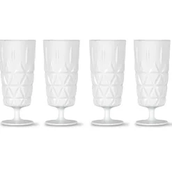 Picknick Glass High With Foot Acrylic 4-pack, Clear