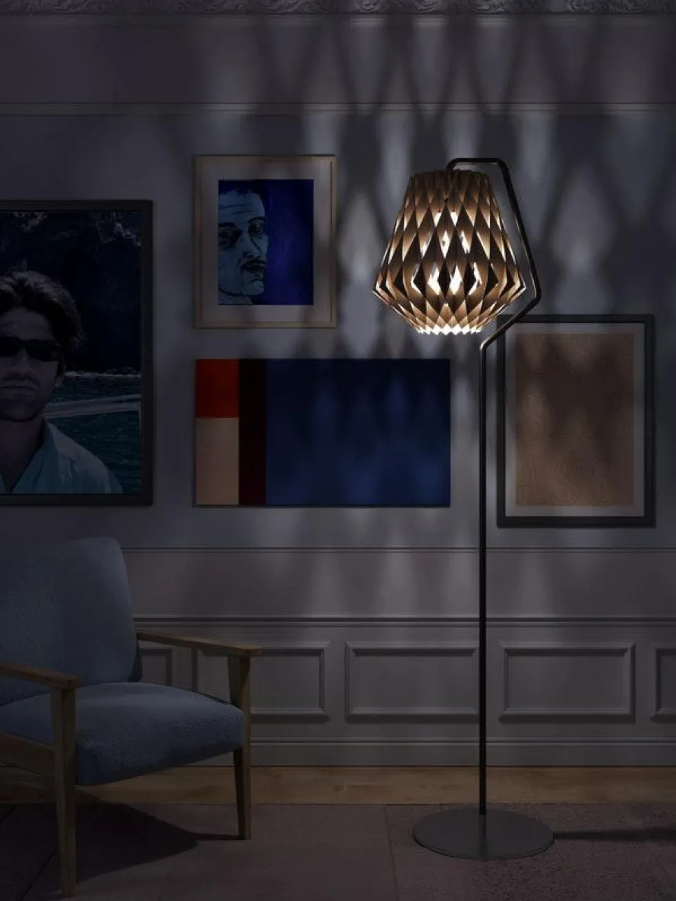 Pilke Signature PF28 Floor Lamp, Birch