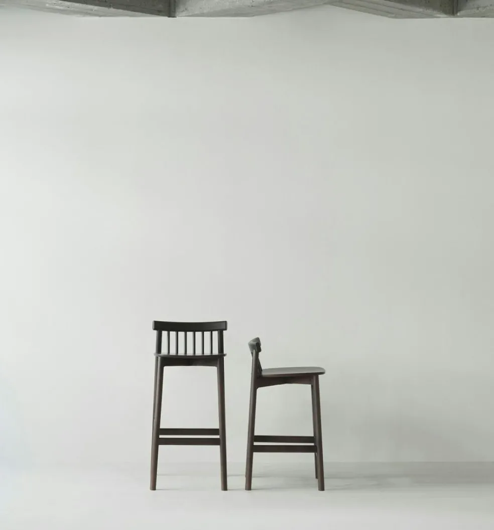 Pind Bar Stool 75 cm, Black Stained Ash