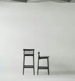 Pind Bar Stool 75 cm, Black Stained Ash