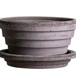Planet Pot With Saucer Grey Ø16 cm