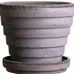 Planet Pot With Saucer Grey Ø16 cm