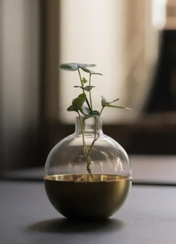 Pomme Vase & Candle Holder Small, Brass/Glass