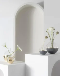 Pomme Vase & Candle Holder Small, Brass/Glass