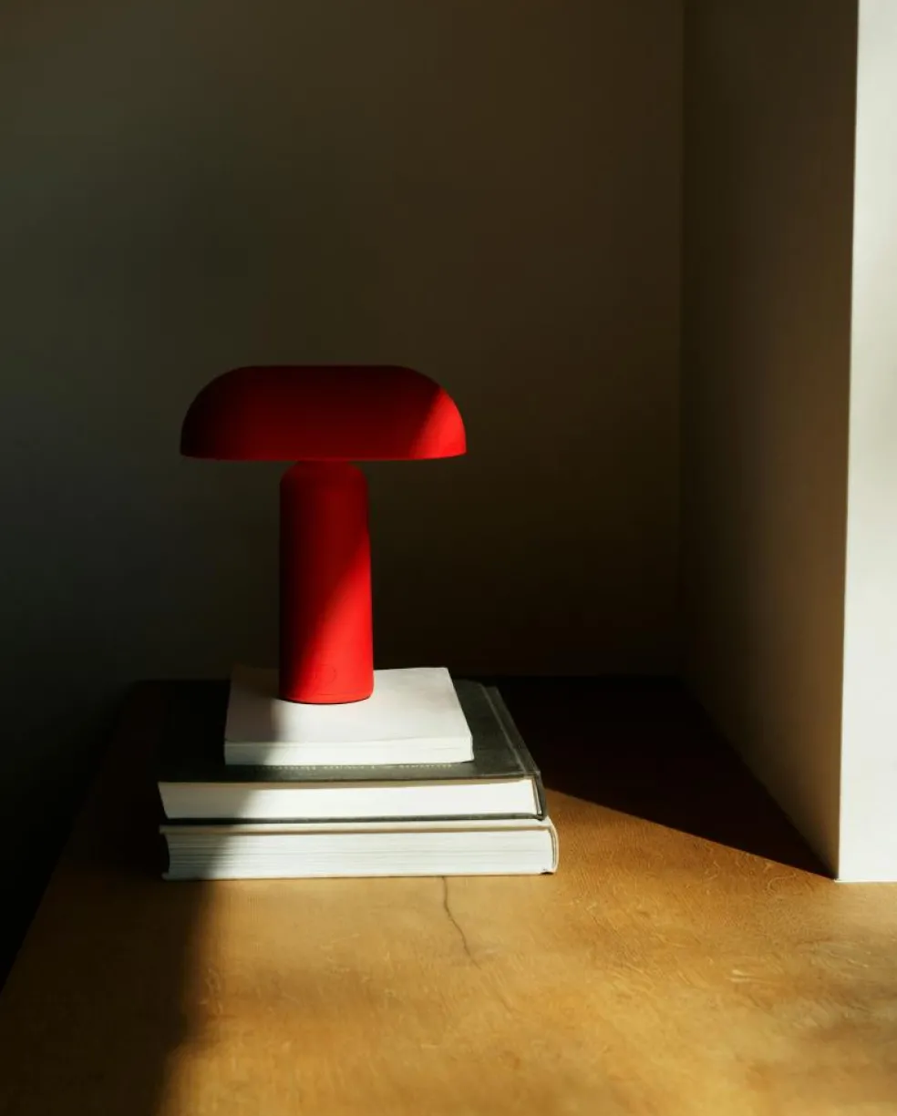 Porta Table Lamp Portable, Bright Red