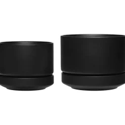 Pot With Saucer H13.2, Matte White