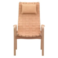 Primo Armchair High Back, Painted Beech / Strap Leather Nature