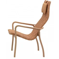 Primo Armchair High Back, Painted Beech / Strap Leather Nature