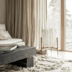 Prisma Floor Lamp, Oak / White