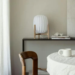 Prisma Table Lamp, Dark Ash / White