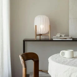 Prisma Table Lamp, Dark Ash / White