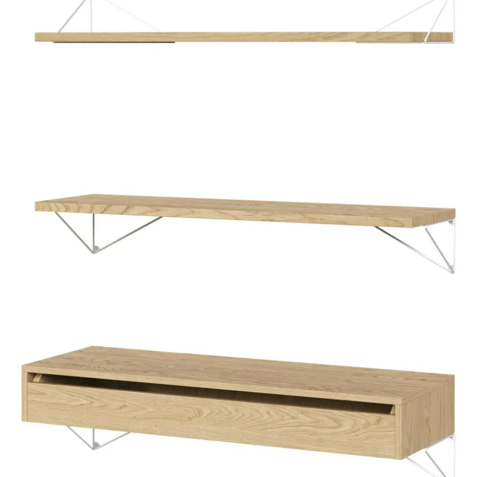 Pythagoras Shelf Set With Drawer L, White