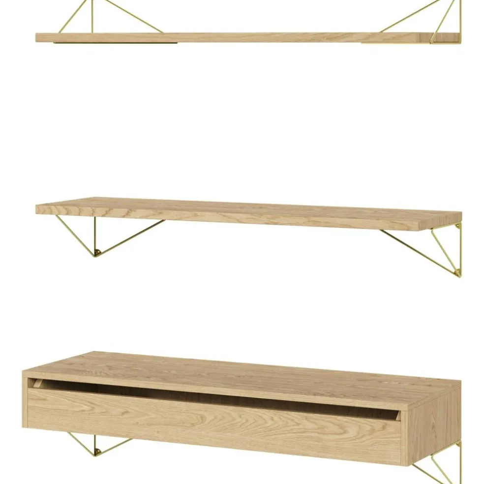 Pythagoras Shelf Set With Drawer L, White