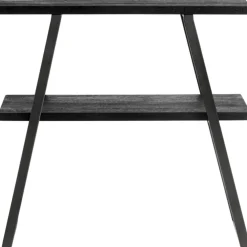 Quill Console Table / Bookshelf H75 cm, Black Mango Wood / Iron