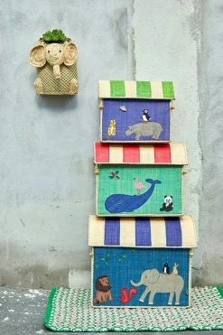 Raffia Toy Storage 3-pack, Pink Jungle