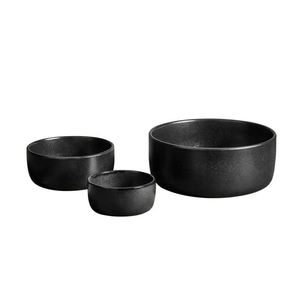 Raw Bowl Set 3-pack, Titanium Black