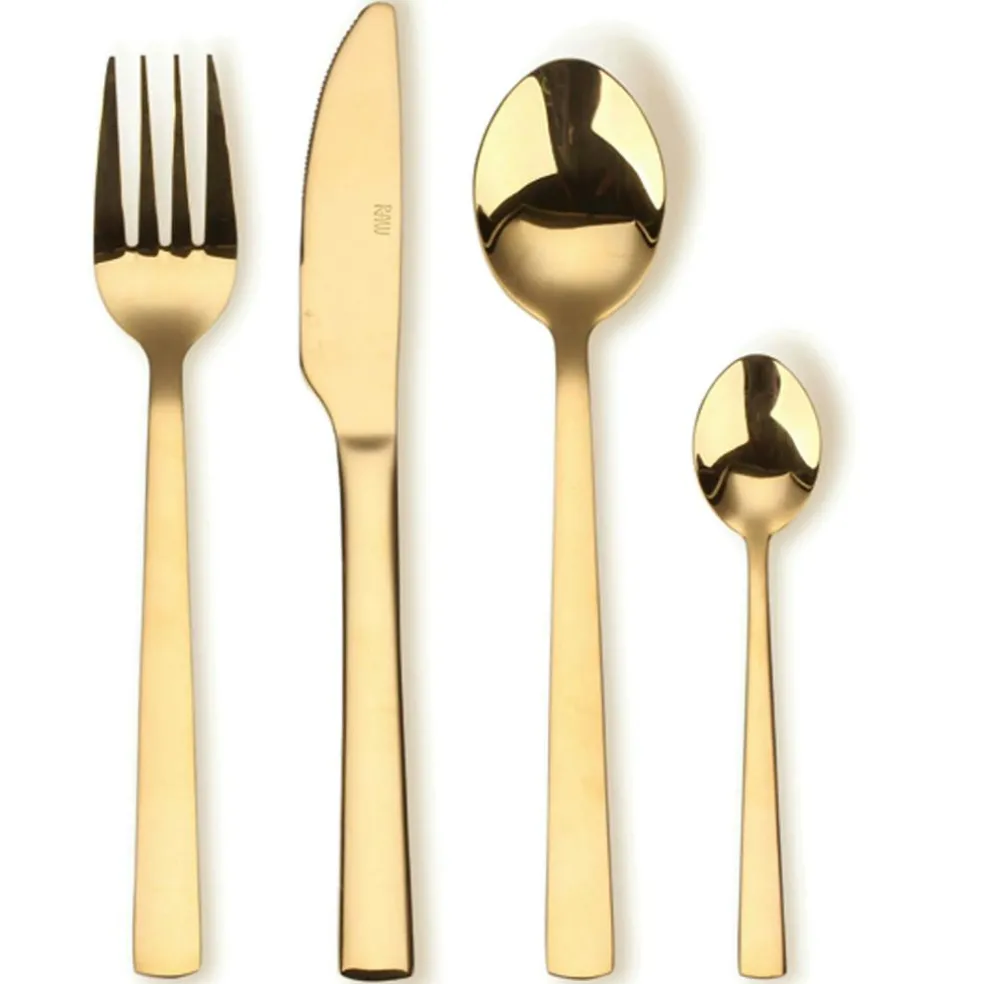 Raw Cutlery Set 16 Pcs, Gold