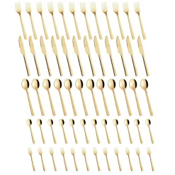 Raw Cutlery Set 60 Pieces, Gold