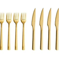 Raw Cutlery Set 8 Pieces, Gold