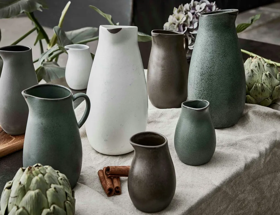 Raw Jug With Handle 60 cl, Northern Green