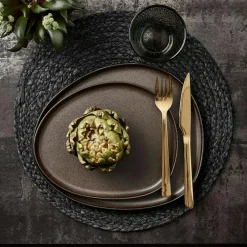 Raw Organic Plate 25x29 cm, Titanium Black