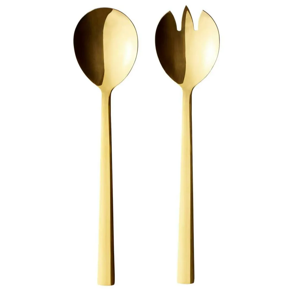 Raw Salad Servers, Gold