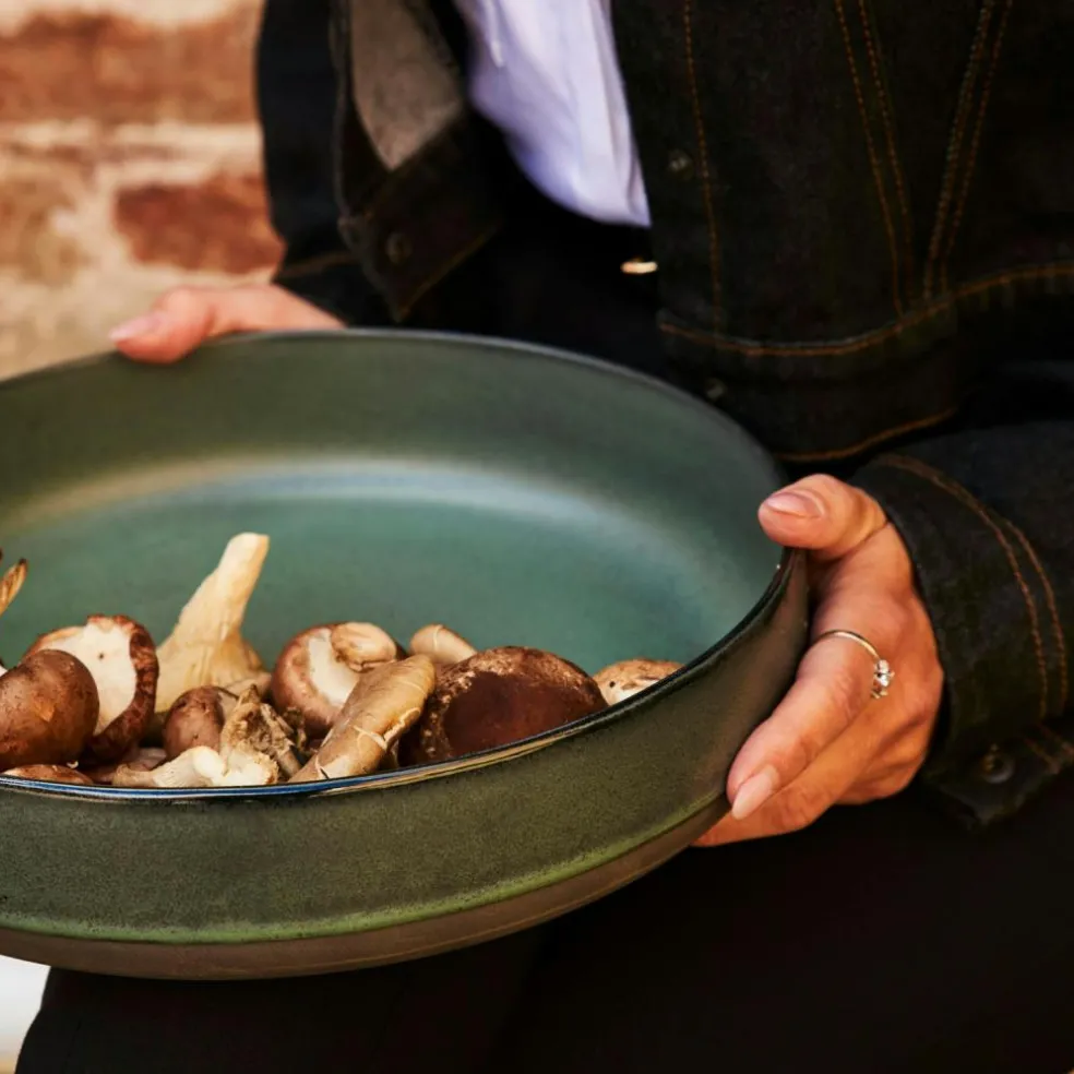 Raw Serving Bowl 30 cm, Northern Green