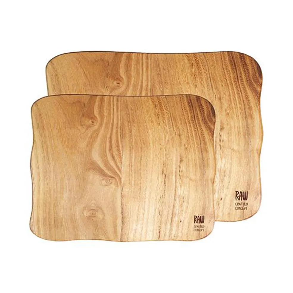 Raw Teak Cutting Boards, 2-pack