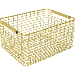 Rectangular 19 Basket, Brass