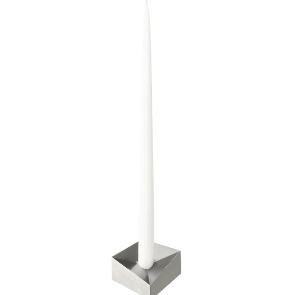Reflect Candle Holder Small, Brushed Chrome