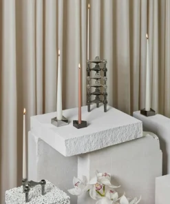 Reflect Candle Holder Small, Brushed Chrome