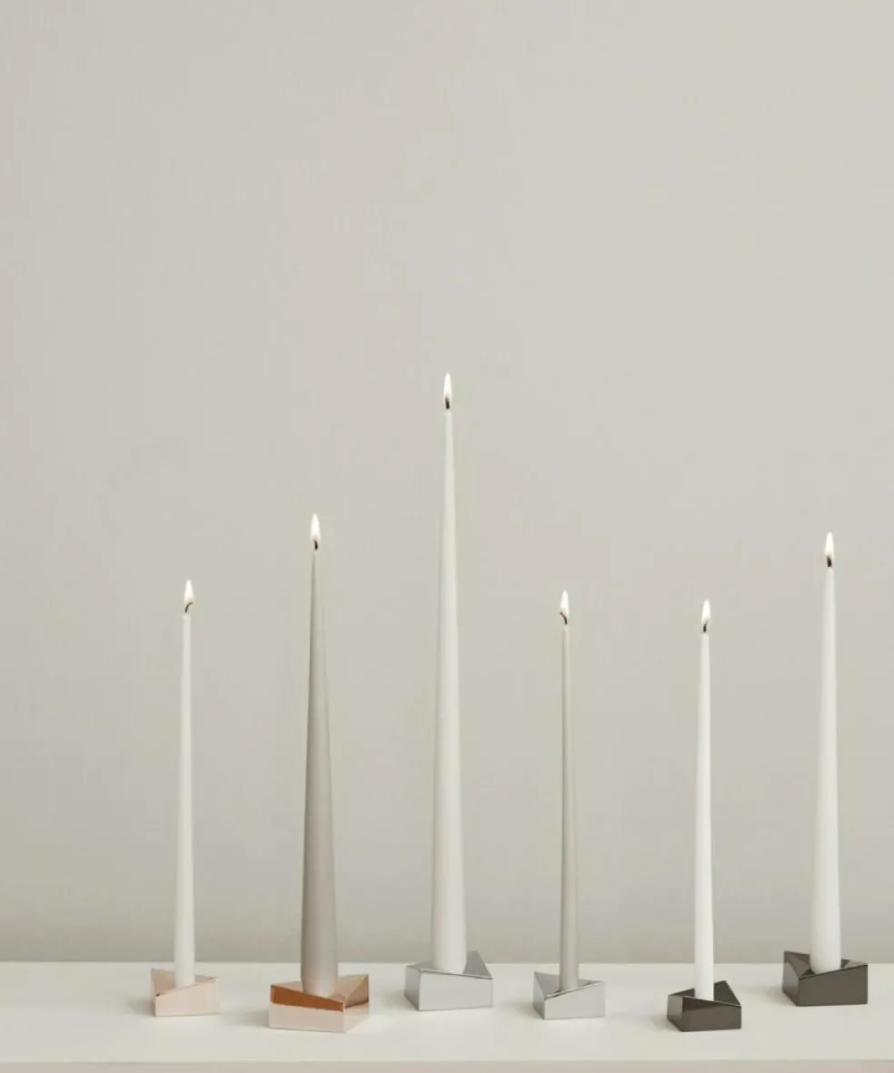 Reflect Candle Holder Small, Brushed Chrome