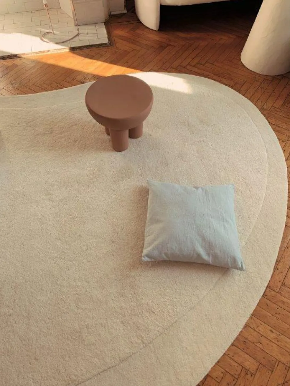 Residue Wool Rug 180x270 cm, Bone White